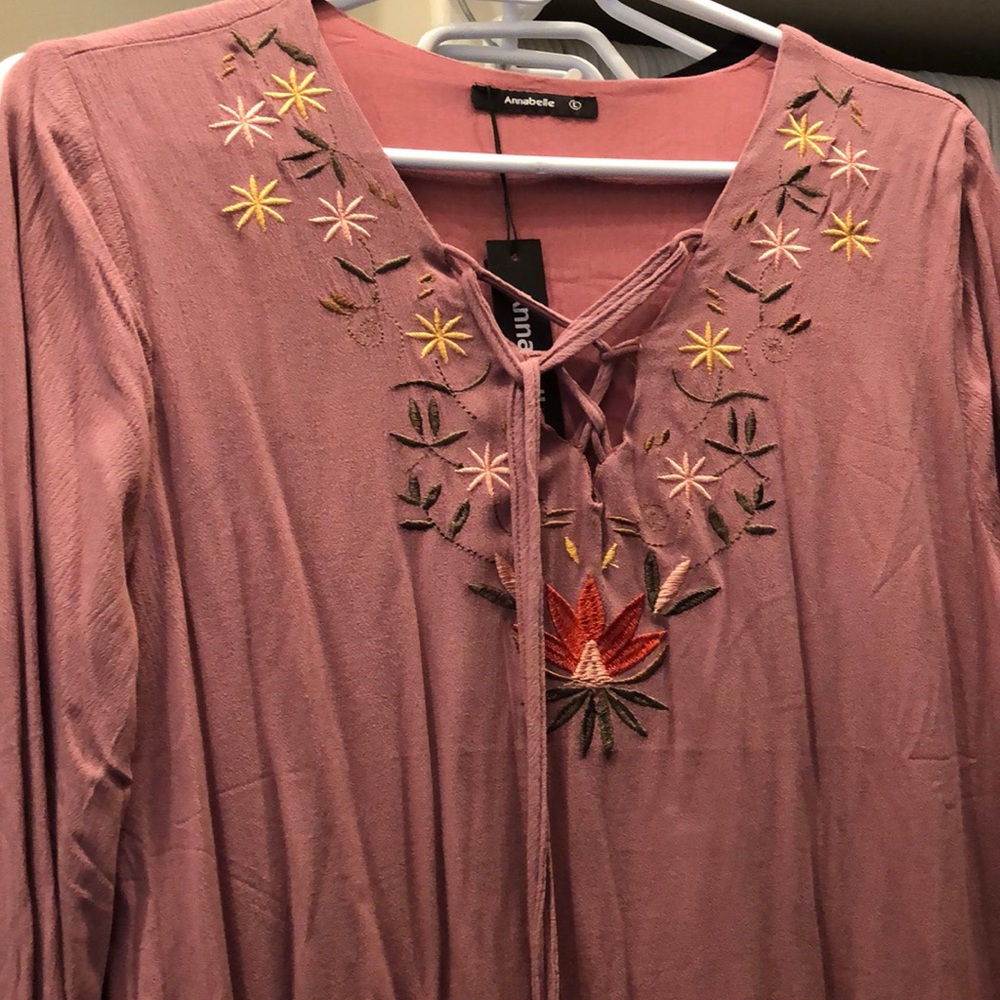 Embroidered Shift Dress